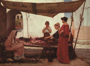 John William Waterhouse : A Grecian Flower Market